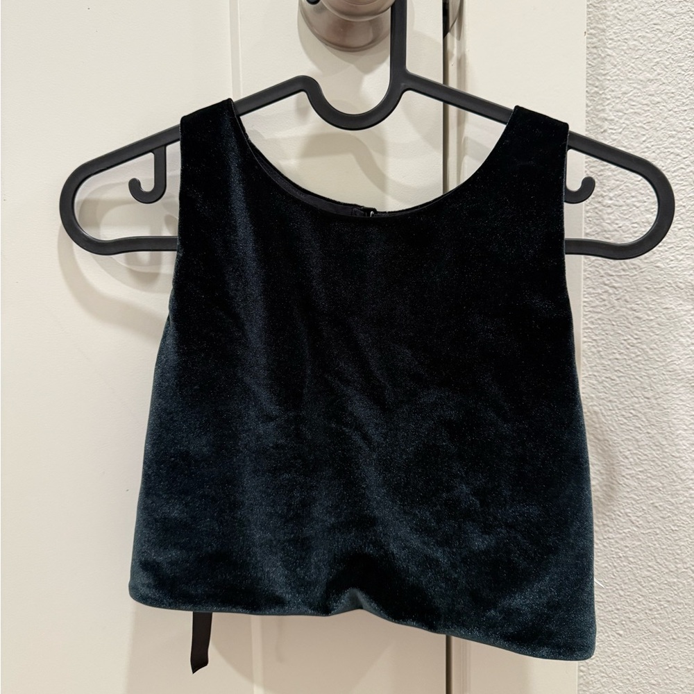 Victoria's Secret Black Velvet Crop Top